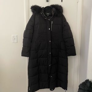 DKNY Long Length Puffer Jacket with zipper slits